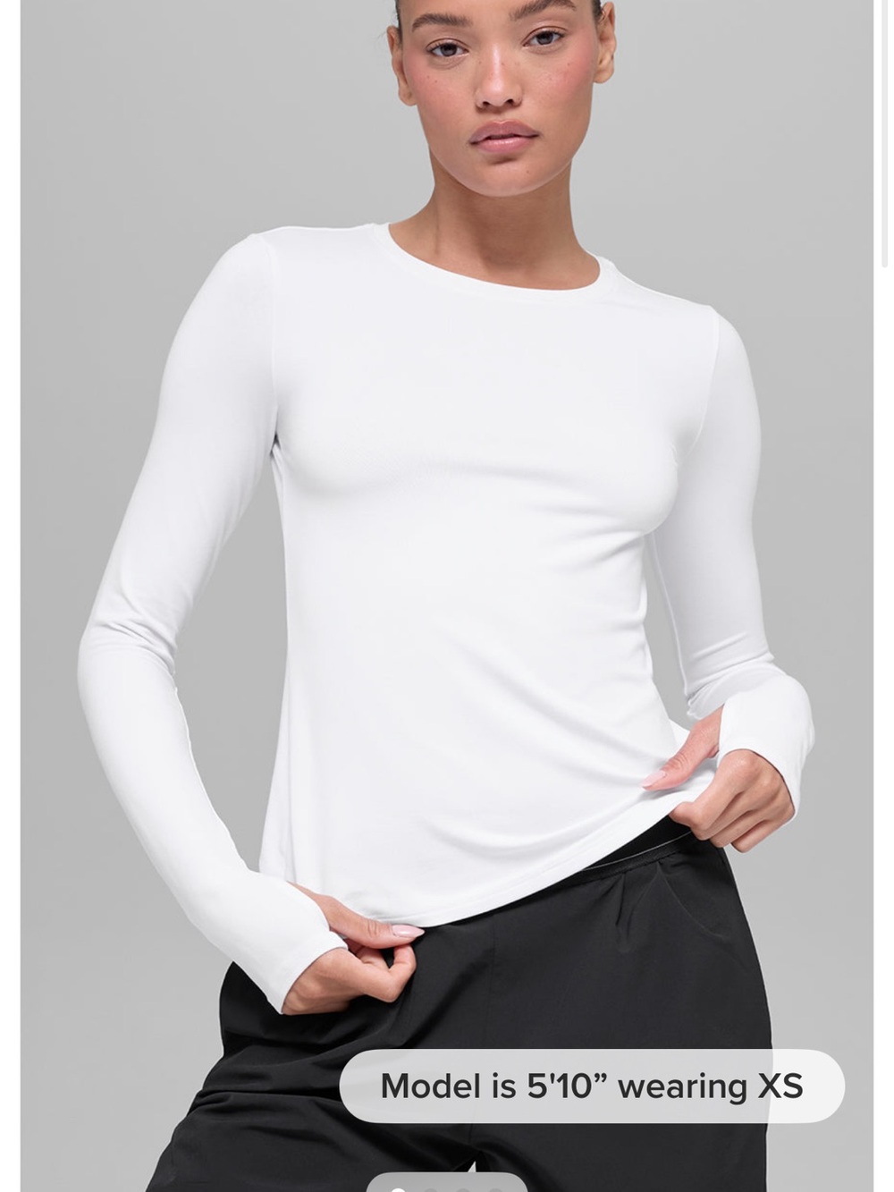 ALO Yoga White Long-Sleeve Crewneck Top
